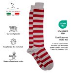 Calza Stripe Rugby Beige/Rossa - immagine 6